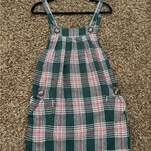 Source Unknown Plaid Green and Pink Mini Dress